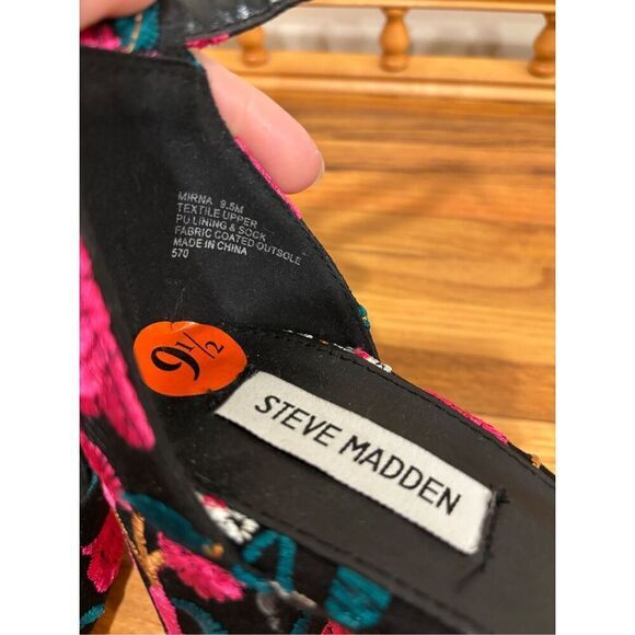 Steve Madden Women's Mirna Embroidered Floral Heel Sandals Multicolor Sz 9.5 NWT - Picture 8 of 8